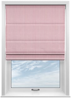 Nautical Stripes, Prom Red - Motorised Roman Blind